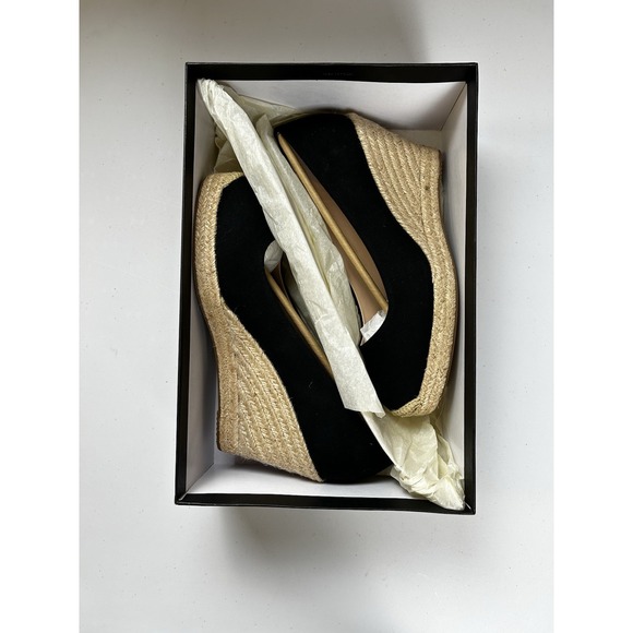 J. Crew Shoes - Black Canvas Espadrille Wedge Heels Size 9 NEW